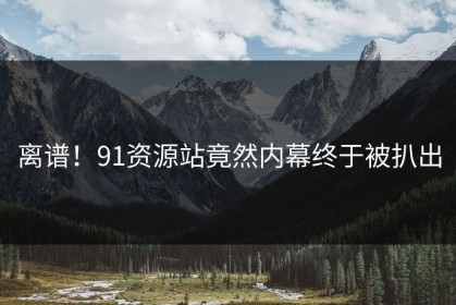 离谱！91资源站竟然内幕终于被扒出