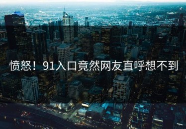 愤怒！91入口竟然网友直呼想不到