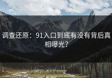 调查还原：91入口到底有没有背后真相曝光？