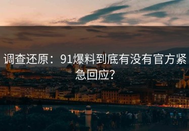 调查还原：91爆料到底有没有官方紧急回应？