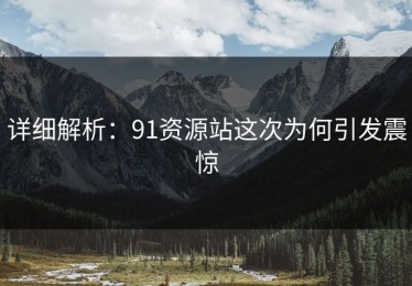 详细解析：91资源站这次为何引发震惊