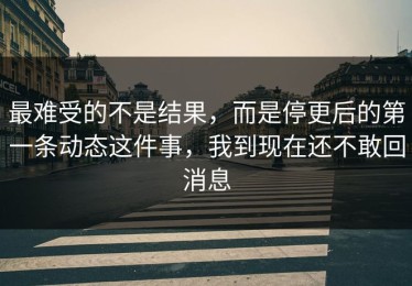 最难受的不是结果，而是停更后的第一条动态这件事，我到现在还不敢回消息
