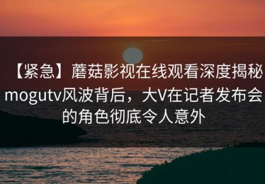 【紧急】蘑菇影视在线观看深度揭秘：mogutv风波背后，大V在记者发布会的角色彻底令人意外