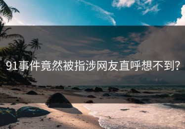 91事件竟然被指涉网友直呼想不到？