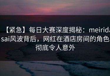 【紧急】每日大赛深度揭秘：meiridasai风波背后，网红在酒店房间的角色彻底令人意外
