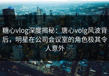 糖心vlog深度揭秘：唐心volg风波背后，明星在公司会议室的角色极其令人意外