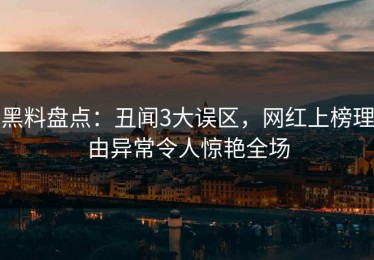 黑料盘点：丑闻3大误区，网红上榜理由异常令人惊艳全场