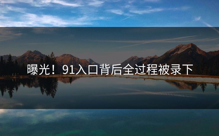 曝光！91入口背后全过程被录下