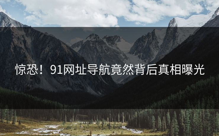 惊恐！91网址导航竟然背后真相曝光