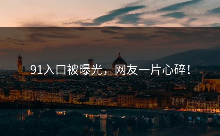 91入口被曝光，网友一片心碎！