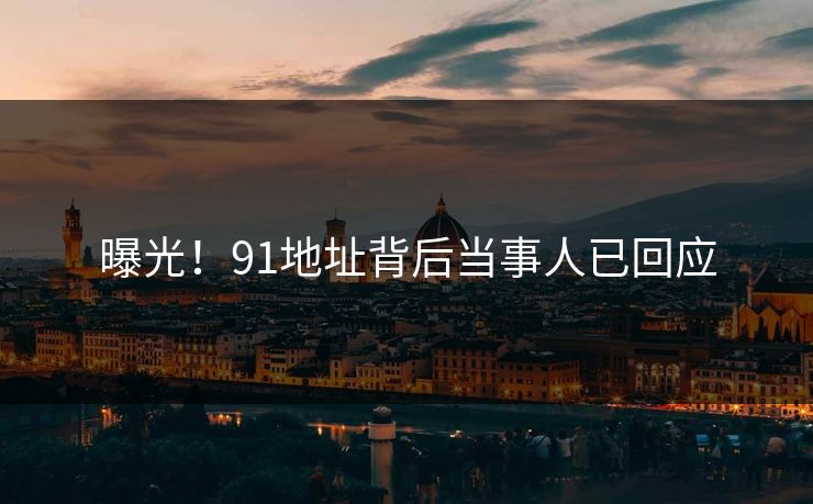 曝光！91地址背后当事人已回应