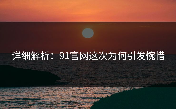 详细解析：91官网这次为何引发惋惜