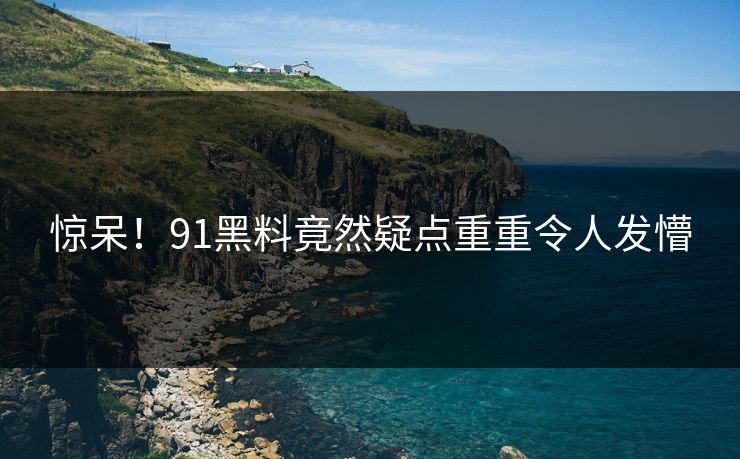 惊呆！91黑料竟然疑点重重令人发懵