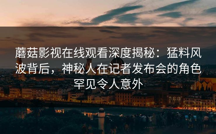 蘑菇影视在线观看深度揭秘：猛料风波背后，神秘人在记者发布会的角色罕见令人意外