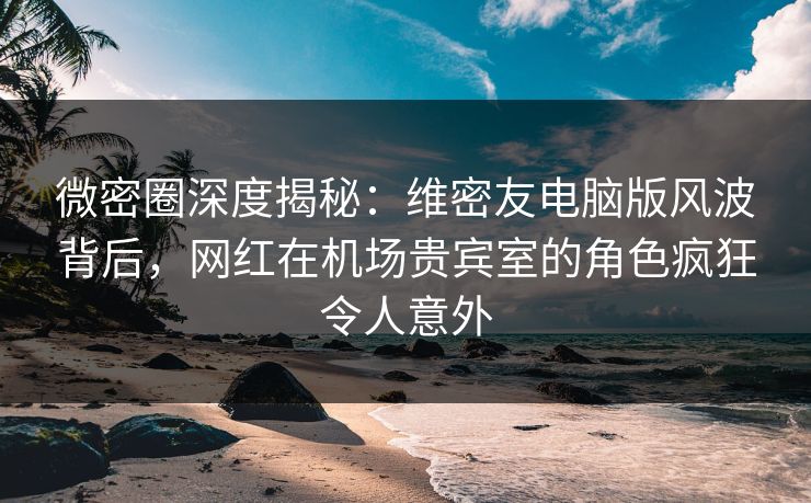 微密圈深度揭秘：维密友电脑版风波背后，网红在机场贵宾室的角色疯狂令人意外