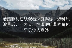 蘑菇影视在线观看深度揭秘：爆料风波背后，业内人士在酒吧后巷的角色罕见令人意外