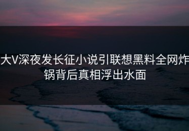 大V深夜发长征小说引联想黑料全网炸锅背后真相浮出水面