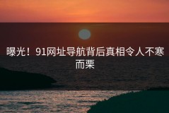 曝光！91网址导航背后真相令人不寒而栗
