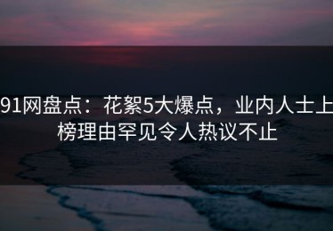 91网盘点：花絮5大爆点，业内人士上榜理由罕见令人热议不止