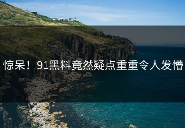 惊呆！91黑料竟然疑点重重令人发懵