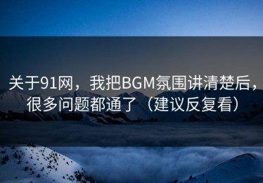 关于91网，我把BGM氛围讲清楚后，很多问题都通了（建议反复看）